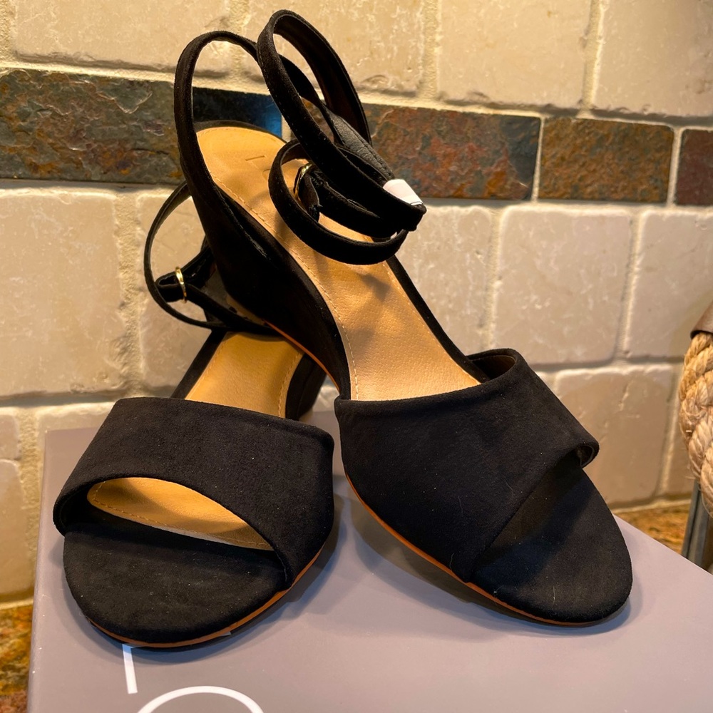Loft ankle strap wedge sandals